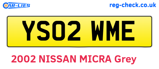 YS02WME are the vehicle registration plates.