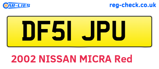 DF51JPU are the vehicle registration plates.