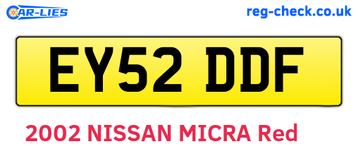 EY52DDF are the vehicle registration plates.