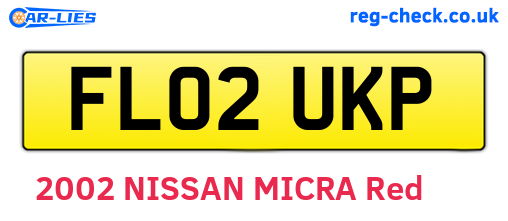 FL02UKP are the vehicle registration plates.