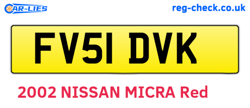 FV51DVK are the vehicle registration plates.