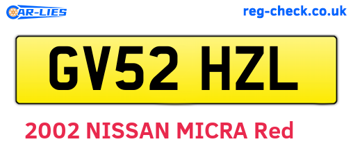 GV52HZL are the vehicle registration plates.
