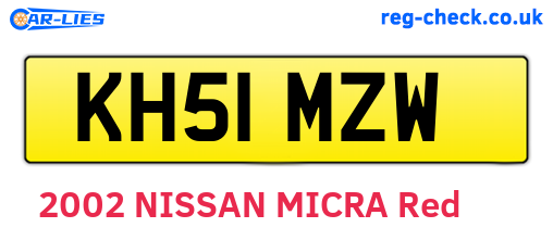 KH51MZW are the vehicle registration plates.