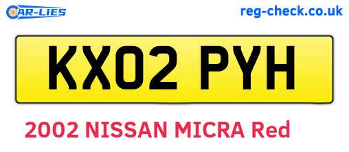 KX02PYH are the vehicle registration plates.