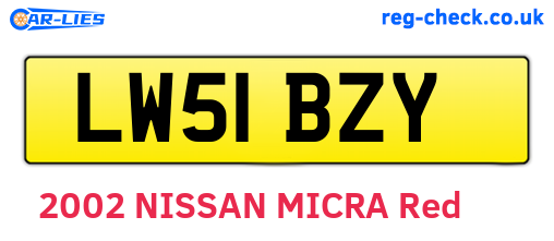 LW51BZY are the vehicle registration plates.