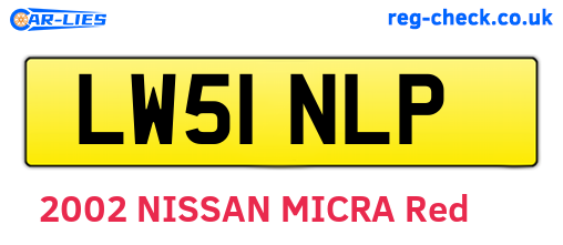 LW51NLP are the vehicle registration plates.