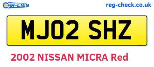 MJ02SHZ are the vehicle registration plates.