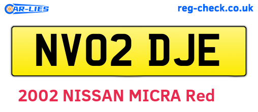 NV02DJE are the vehicle registration plates.