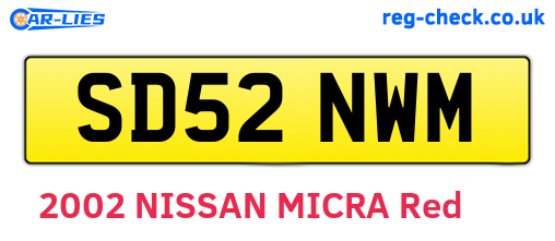 SD52NWM are the vehicle registration plates.