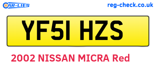 YF51HZS are the vehicle registration plates.