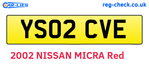 YS02CVE are the vehicle registration plates.