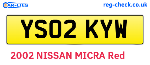 YS02KYW are the vehicle registration plates.