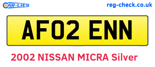 AF02ENN are the vehicle registration plates.