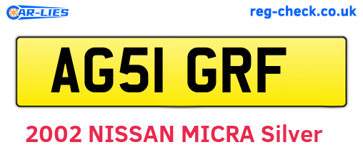 AG51GRF are the vehicle registration plates.
