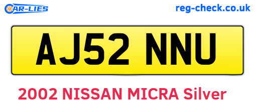 AJ52NNU are the vehicle registration plates.