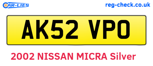 AK52VPO are the vehicle registration plates.