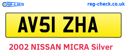 AV51ZHA are the vehicle registration plates.
