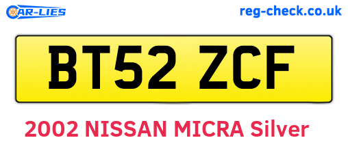 BT52ZCF are the vehicle registration plates.