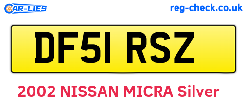 DF51RSZ are the vehicle registration plates.