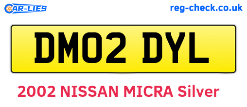DM02DYL are the vehicle registration plates.