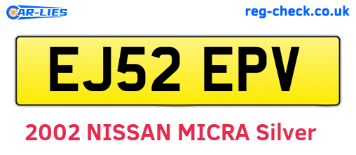 EJ52EPV are the vehicle registration plates.
