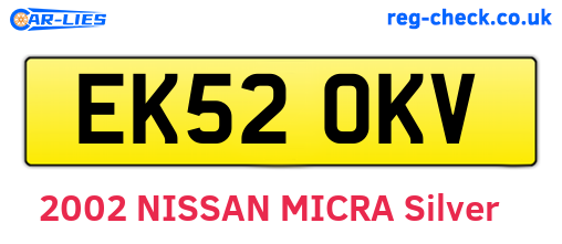 EK52OKV are the vehicle registration plates.