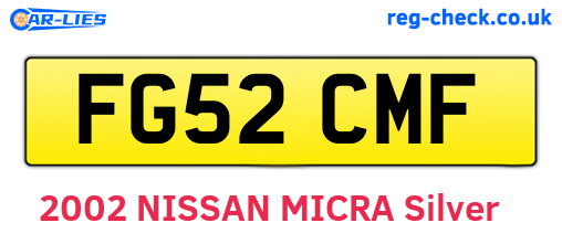 FG52CMF are the vehicle registration plates.