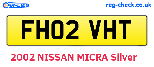 FH02VHT are the vehicle registration plates.