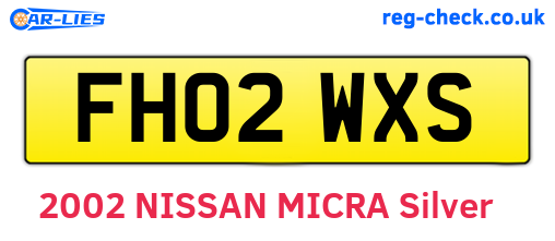 FH02WXS are the vehicle registration plates.