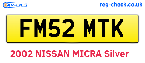 FM52MTK are the vehicle registration plates.