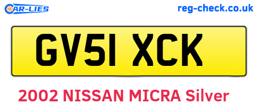 GV51XCK are the vehicle registration plates.