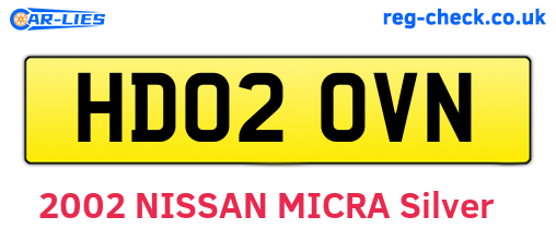 HD02OVN are the vehicle registration plates.