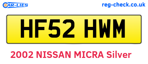 HF52HWM are the vehicle registration plates.