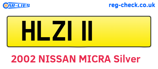 HLZ111 are the vehicle registration plates.