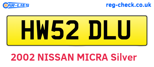 HW52DLU are the vehicle registration plates.