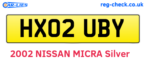 HX02UBY are the vehicle registration plates.