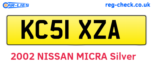 KC51XZA are the vehicle registration plates.