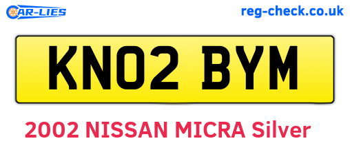 KN02BYM are the vehicle registration plates.