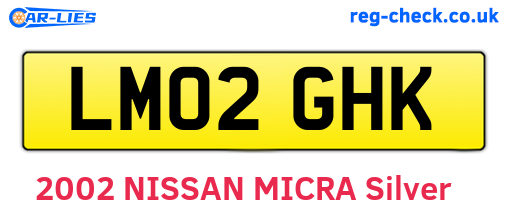 LM02GHK are the vehicle registration plates.