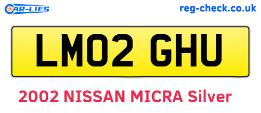 LM02GHU are the vehicle registration plates.