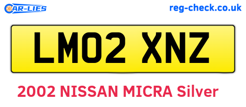 LM02XNZ are the vehicle registration plates.