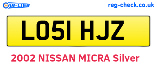 LO51HJZ are the vehicle registration plates.