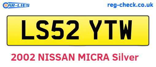 LS52YTW are the vehicle registration plates.