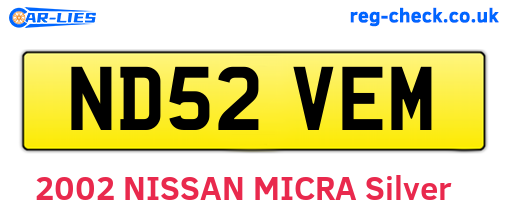 ND52VEM are the vehicle registration plates.