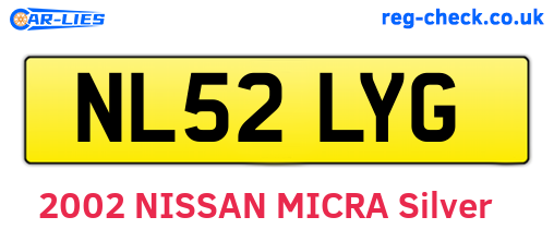 NL52LYG are the vehicle registration plates.