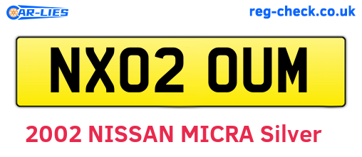 NX02OUM are the vehicle registration plates.