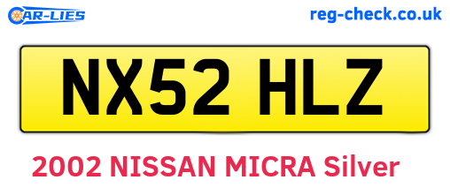 NX52HLZ are the vehicle registration plates.