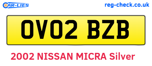 OV02BZB are the vehicle registration plates.