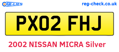 PX02FHJ are the vehicle registration plates.