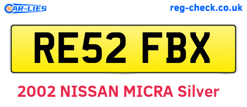 RE52FBX are the vehicle registration plates.
